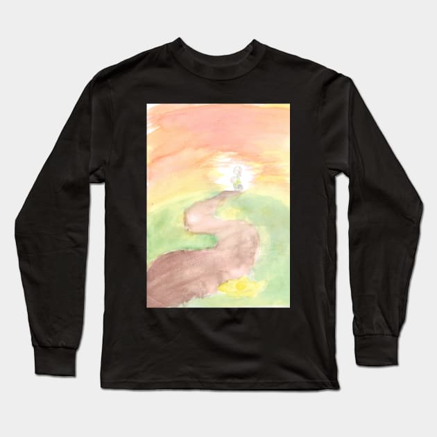 Asriel Dreemurr Through The Barrier Watercolor Art Print Long Sleeve T-Shirt by nhitori